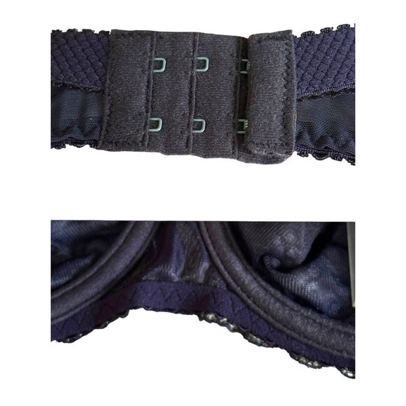 Elegant Embroidered Lace Bra With Underwire Support & Adjustable Straps Black - Picture 6 of 8